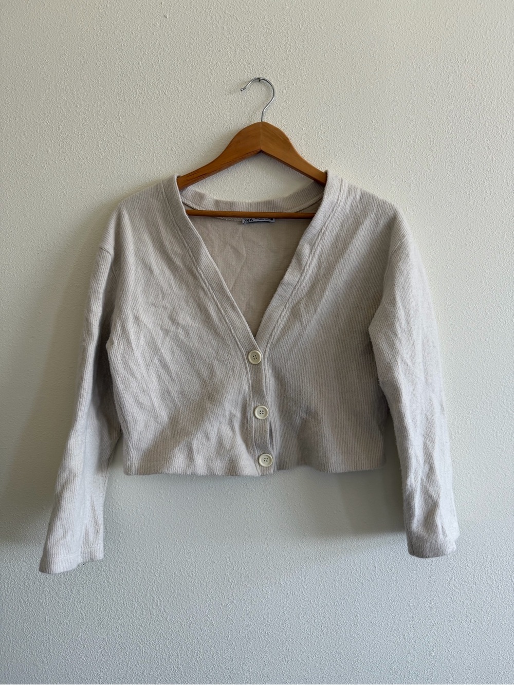Zara Cropped Button Sweater
